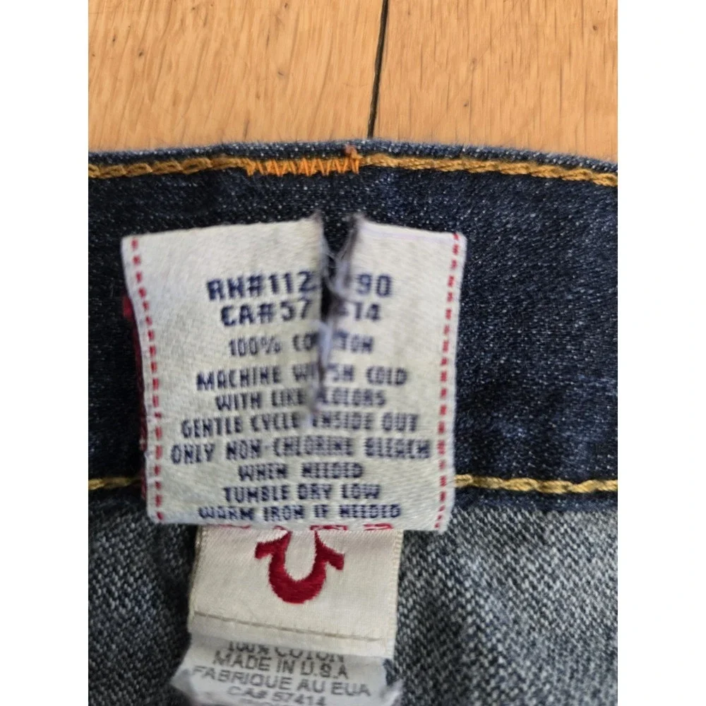 Vintage True Religion Jeans Men 40x34 Ricky Flap Denim Pants Made USA World Tour